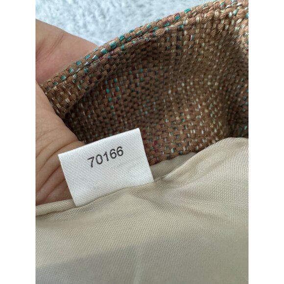 Ann Taylor Loft Womens Woven Mini Skirt Sz 14 Brown Multi-Color Side Zipper NWT - Picture 8 of 12